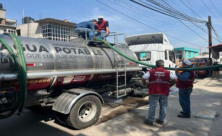 Inicia suministro de agua en colonias de Teoloyucan tras protesta por desabasto