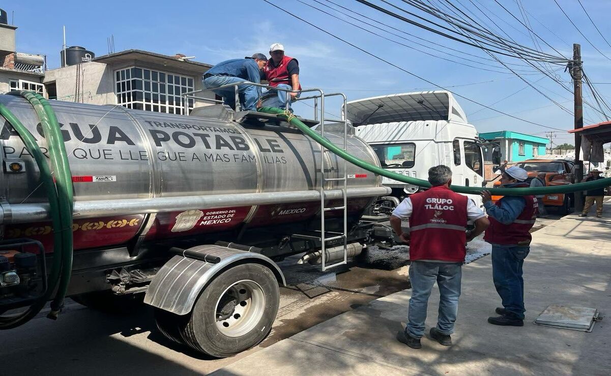 Inicia suministro de agua en colonias de Teoloyucan tras protesta por desabasto