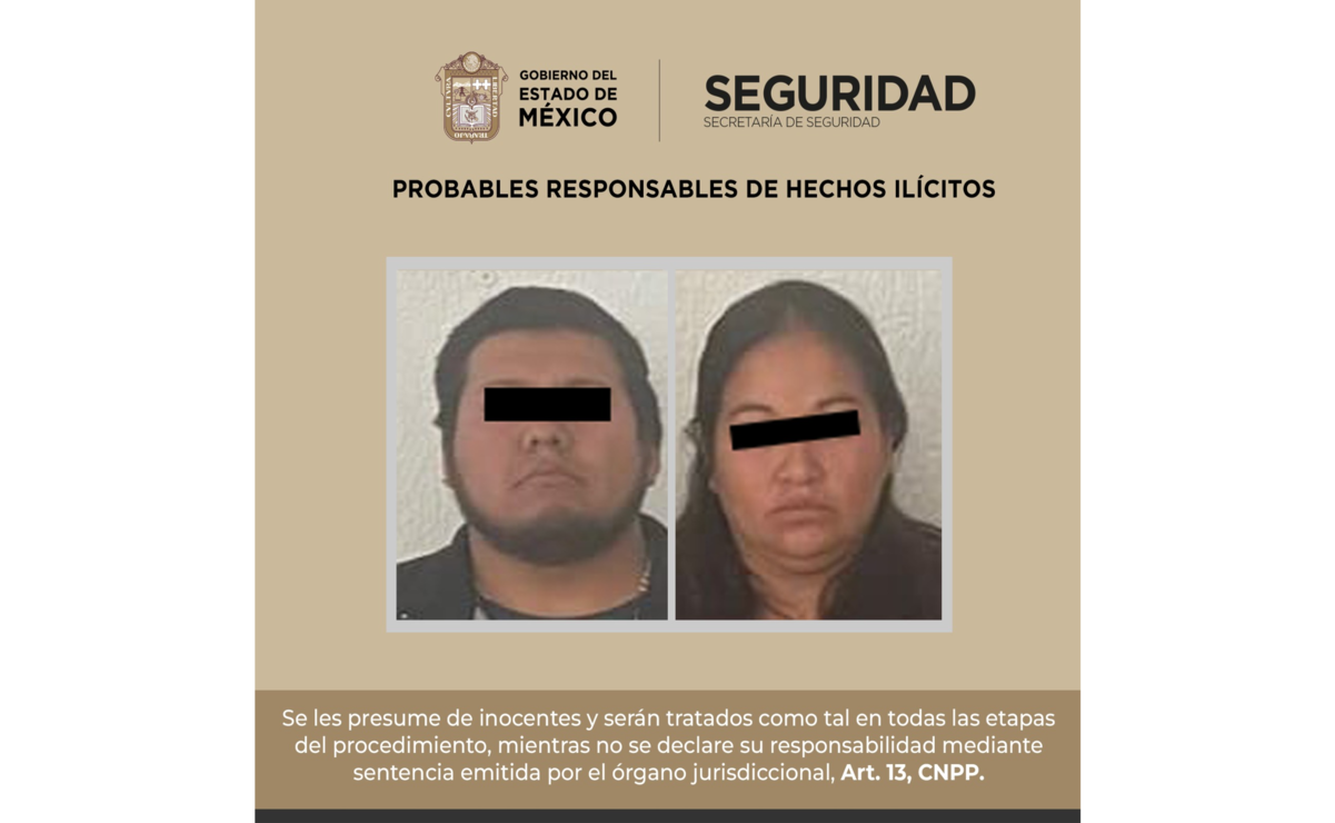 César “N” y Juana “N” fueron detenidos durante el Operativo Argos. Foto: Especial