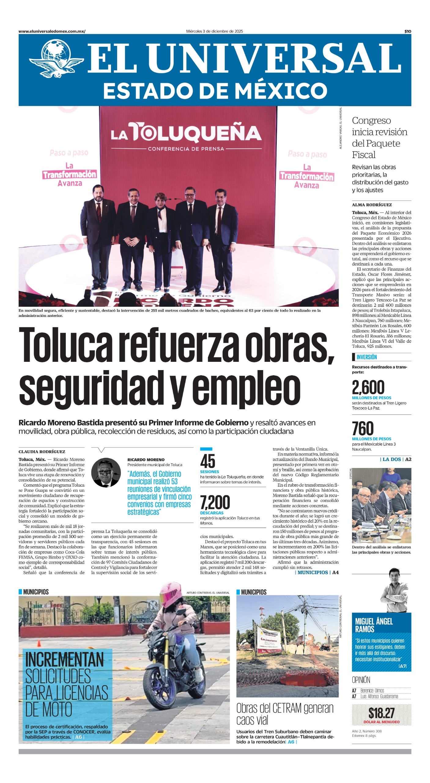 Portada del 03 de diciembre