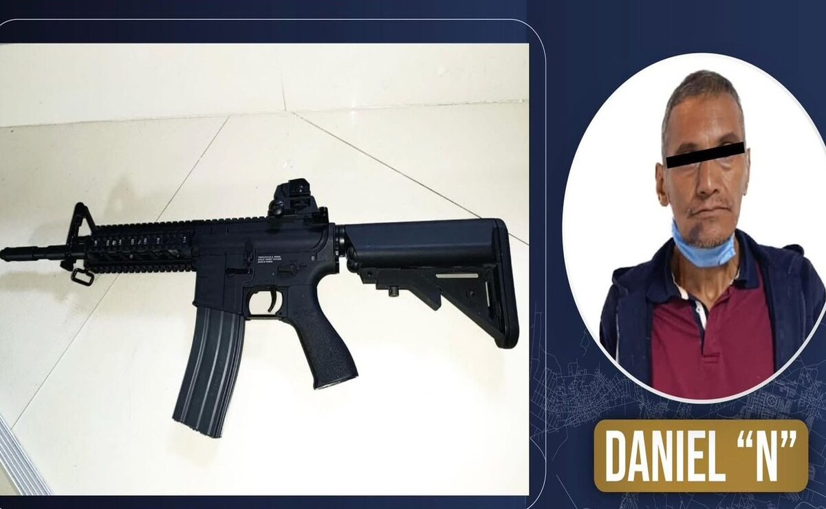 Detienen a hombre que amenazaba a peatón con fusil semiautomático en Zumpango