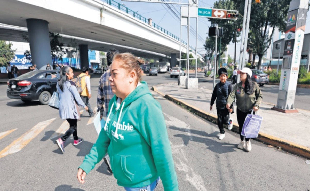 Cruces viales en Toluca: peligro para peatones