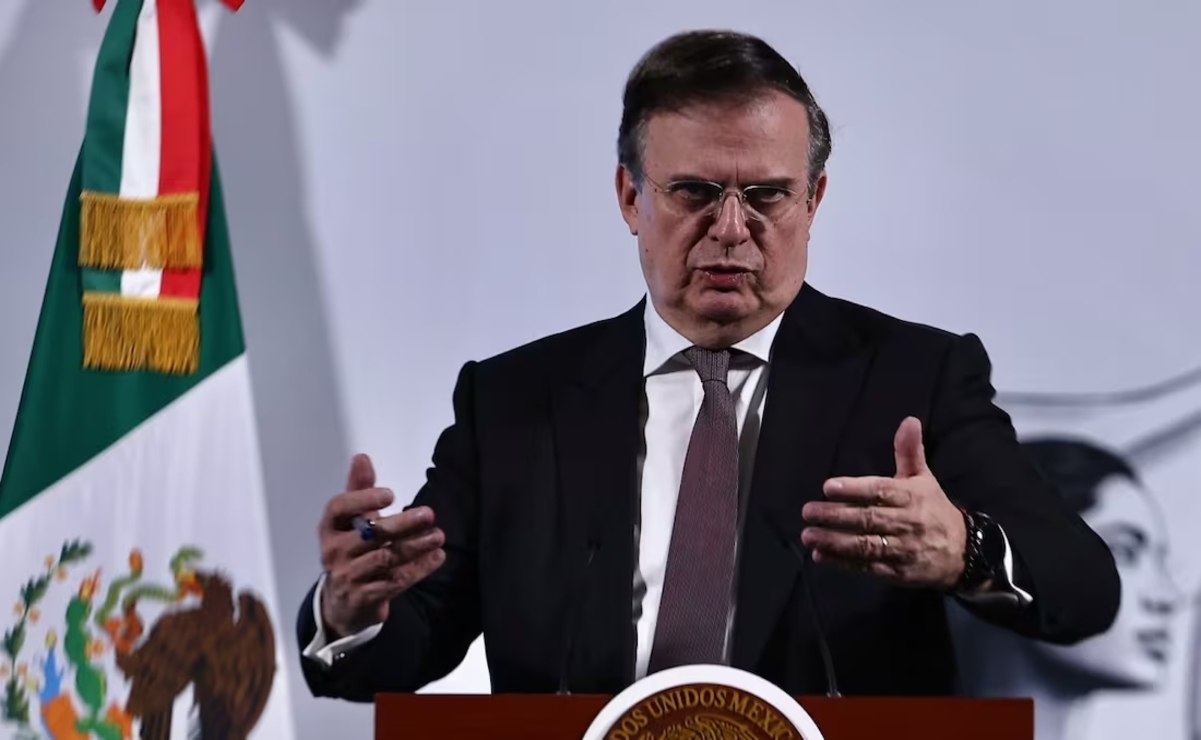 Marcelo Ebrard, secretario de Economía, en la conferencia matutina del 13 de marzo de 2025. Foto: Berenice Fregoso / EL UNIVERSAL