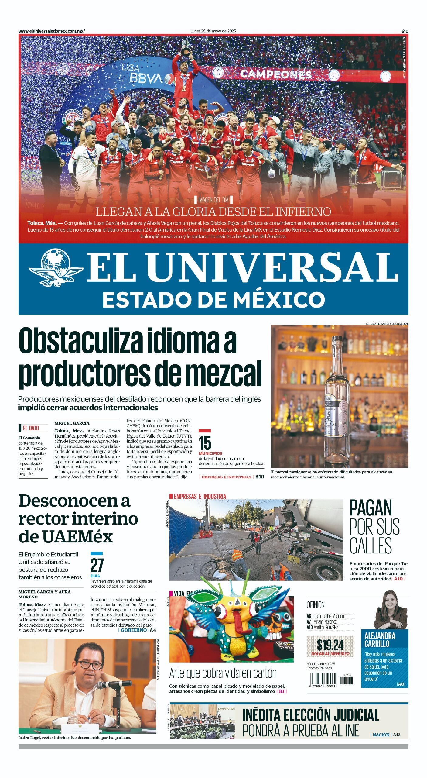 Portada 26 de mayo 2025