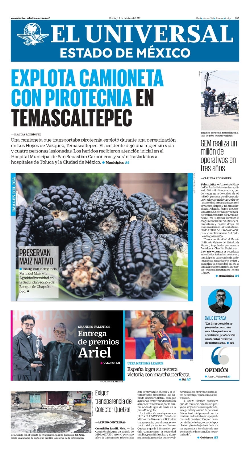 Portada del 04 de octubre de 2026
