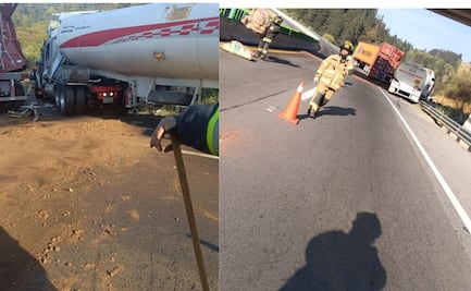 ¡Alerta! Choque entre pipa y tráiler provoca cierre en la autopista Naucalpan-Toluca