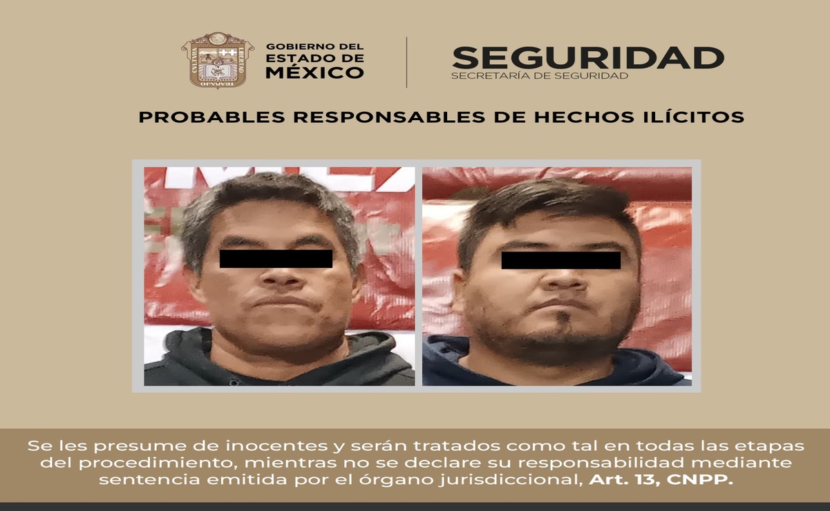 Los detenidos junto con los indicios asegurados fueron presentados ante la Fiscalía Regional de Atlacomulco. Foto: Especial