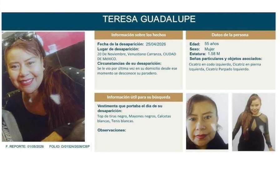 Confirman que restos hallados en Neza corresponden a Teresa Guadalupe, desaparecida en CDMX