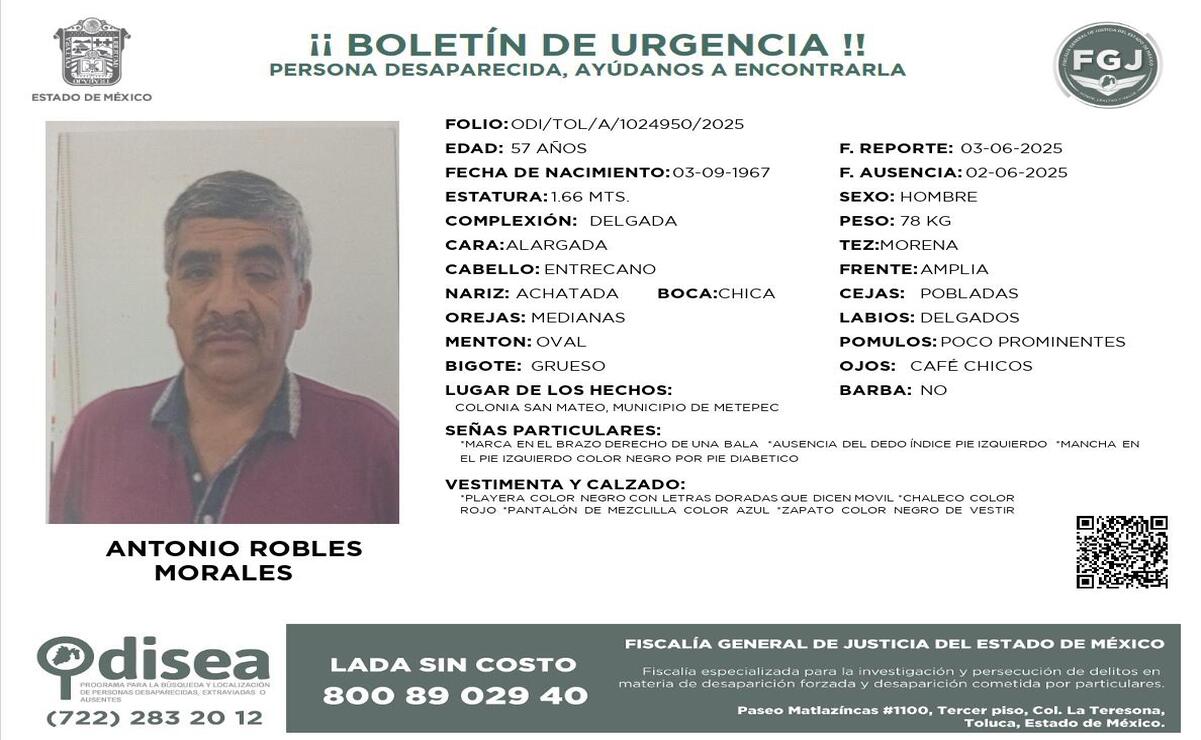 Antonio Robles contaba con boletín de búsqueda desde el pasado 2 de junio. Foto: Especial