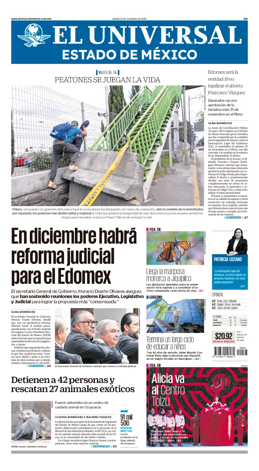 Portada Edomex 23 de noviembre