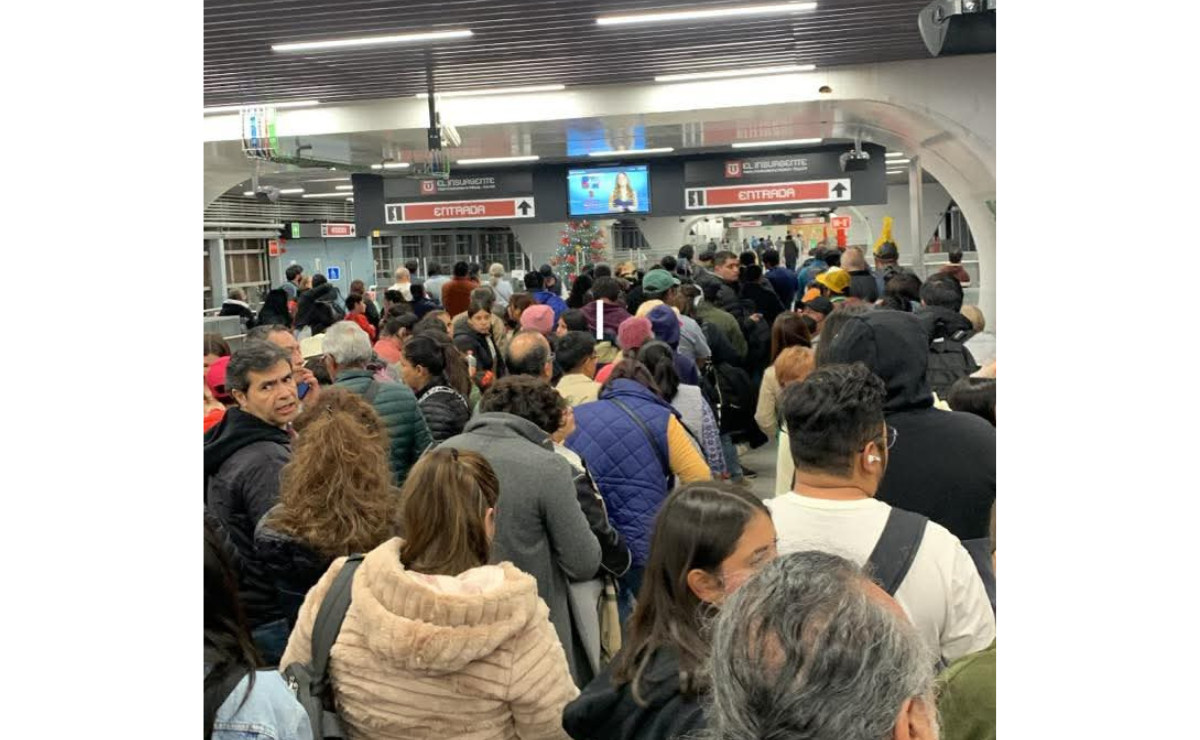 Usuarios del Tren Interurbano hacen fila ante constantes retrasos y fallas en el servicio. Foto: Especial