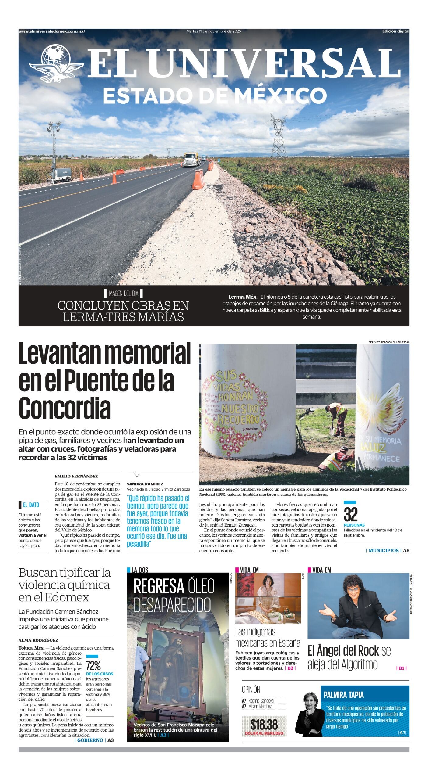 Portada del 11 de noviembre