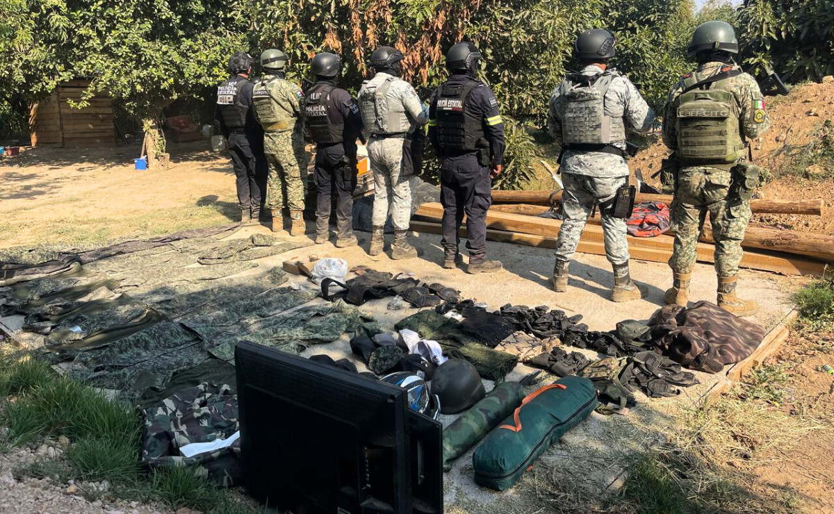 La coordinación entre fuerzas de seguridad en Donato Guerra permitió asegurar este inmueble, presunto centro de operaciones de un grupo delictivo. Foto: Especial