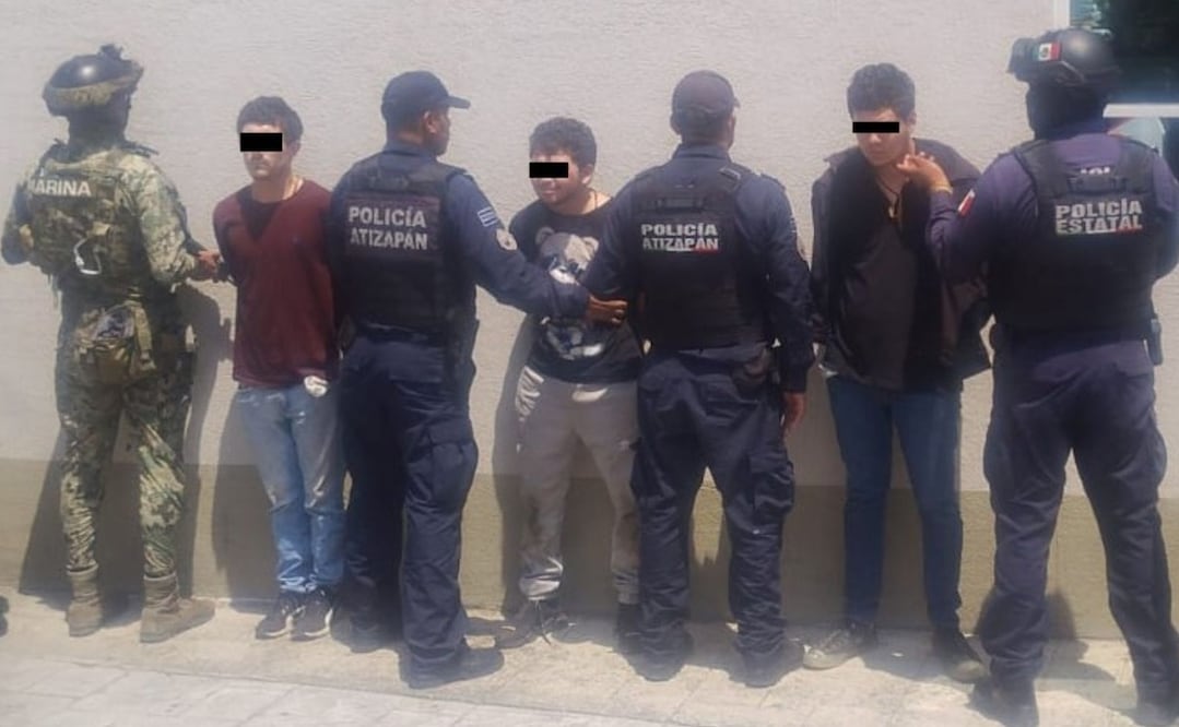 Elementos de la SSEM, la Marina y la policía de Atizapán lograron interceptar a los sospechosos en la comunidad de Rancho Blanco. Foto Especial