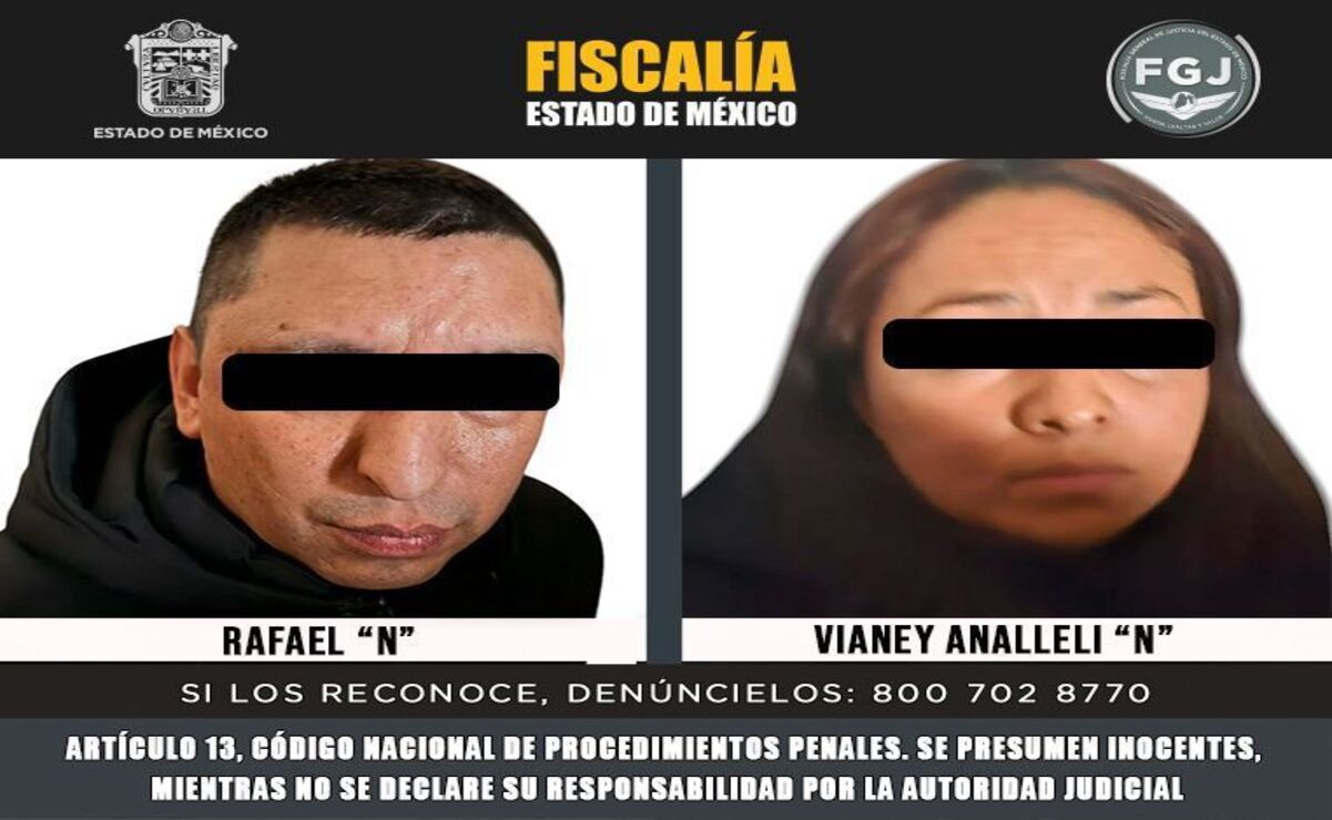 Rafael “N” y Vianey Analleli “N” fueron vinculados a proceso por homicidio en Ecatepec. Foto: Especial