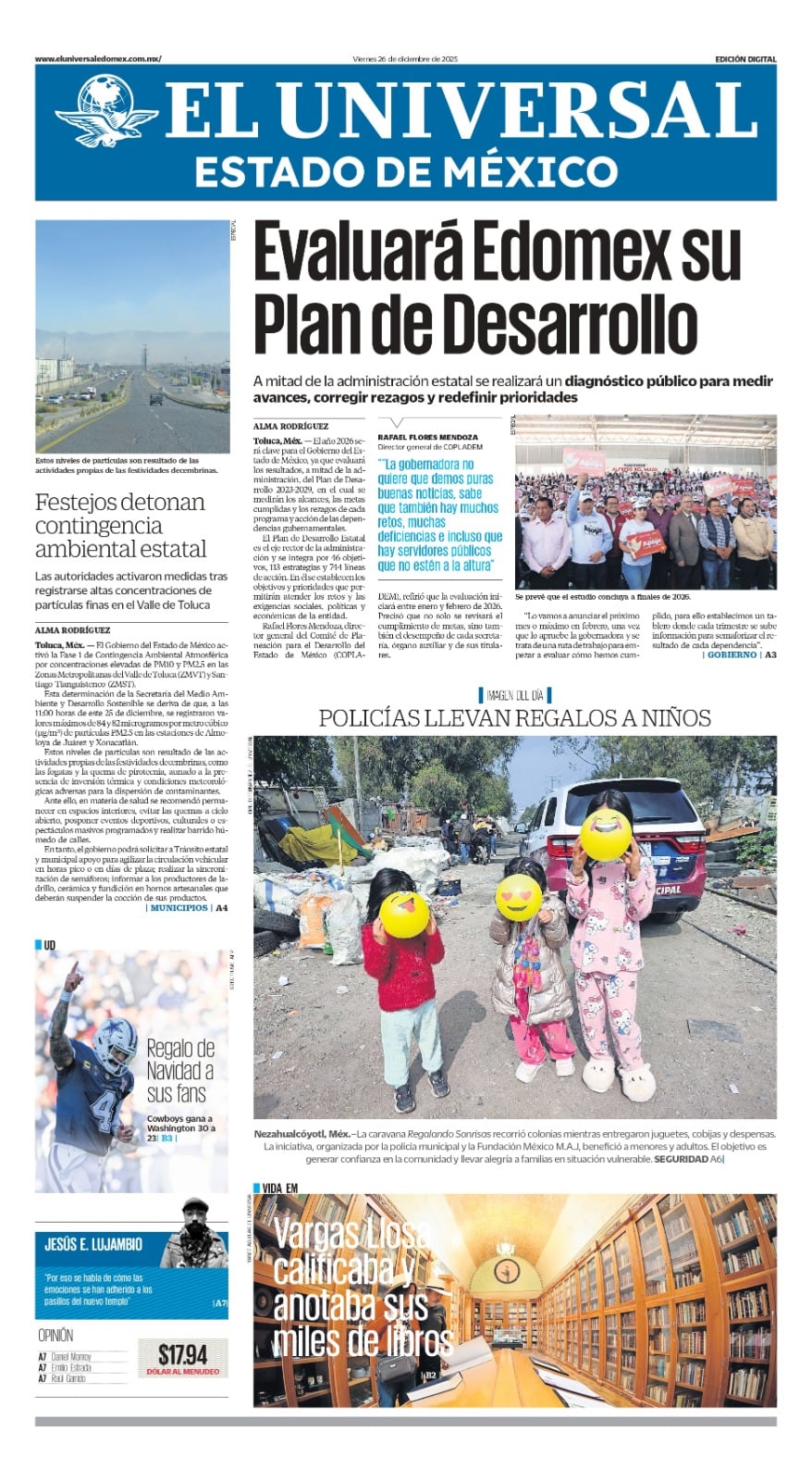 Portada 26 de diciembre de 2025