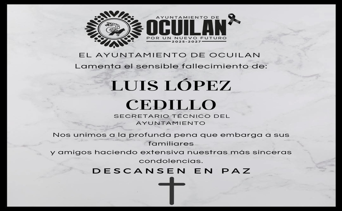 El Ayuntamiento de Ocuilan emitió una esquela / Foto: Especial