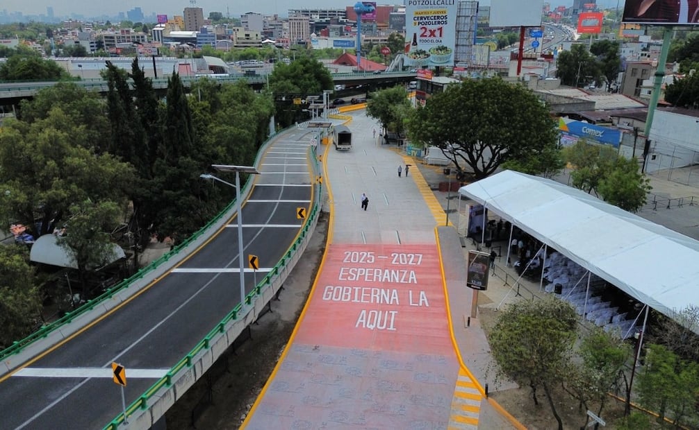 El puente La Mexiquense se encuentra en su última fase de construcción y será inaugurado a más tardar en los primeros días de junio. Foto Alejandro Vargas / El Universal