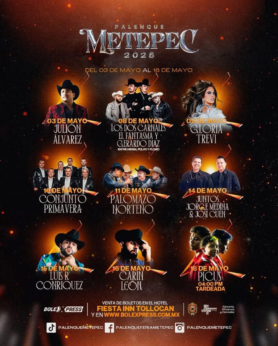 Elenco del Palenque de la Feria San Isidro Metepec 2025 / Foto Especial