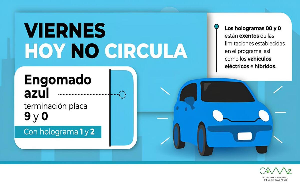 Los autos con engomado azul no podrán circular el día de hoy. Foto: @CAMegalopolis / X
