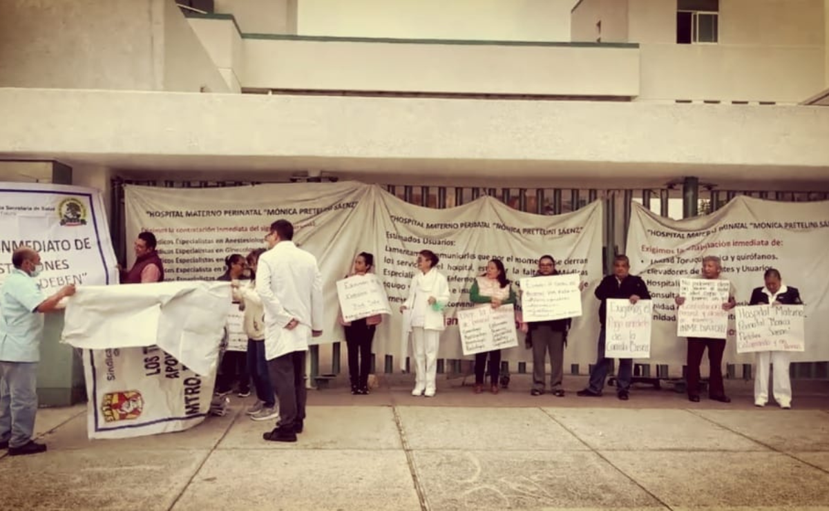 Toluca en crisis: Personal médico del Hospital Mónica Pretelini exige su cierre por falta de todo. Foto: Especial