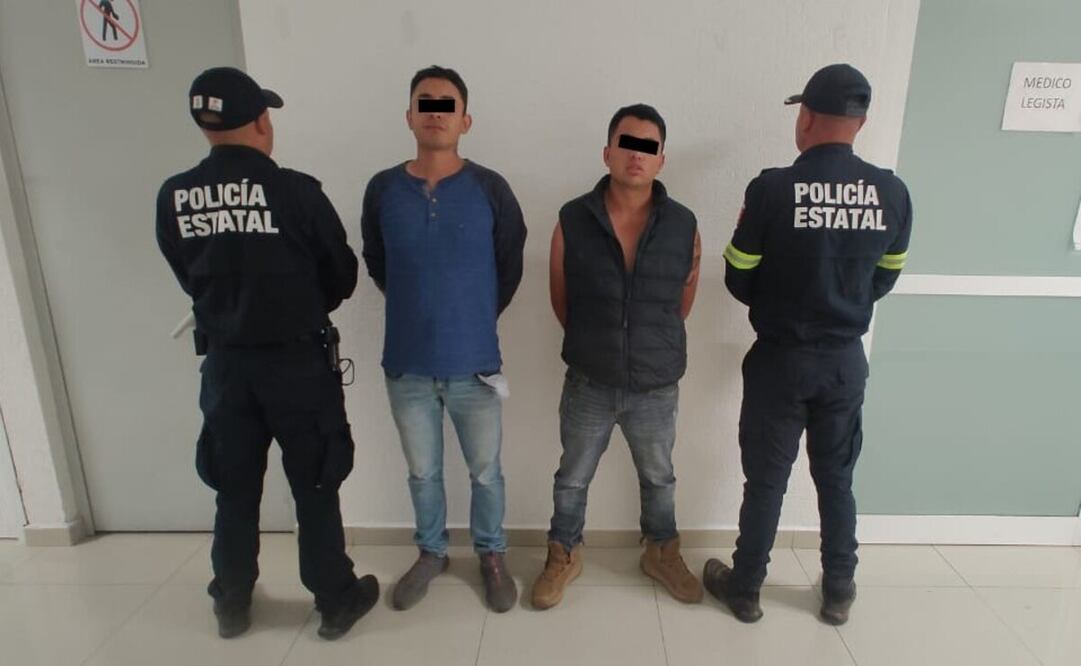 Detienen a dos hombres por presunto delito de extorsión. Foto: Especial