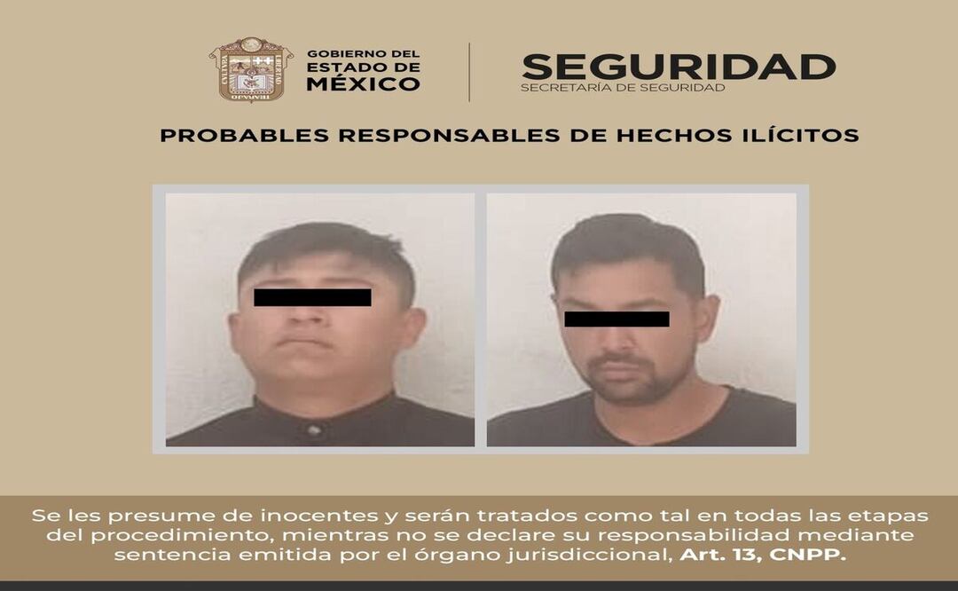 Detenidos por elementos de la Secretaría de Seguridad del Estado de México