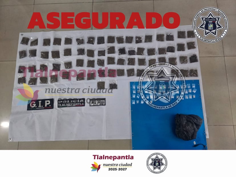 Le hallaron más de 60 envoltorios con presunta marihauana y cristal. Foto: especial