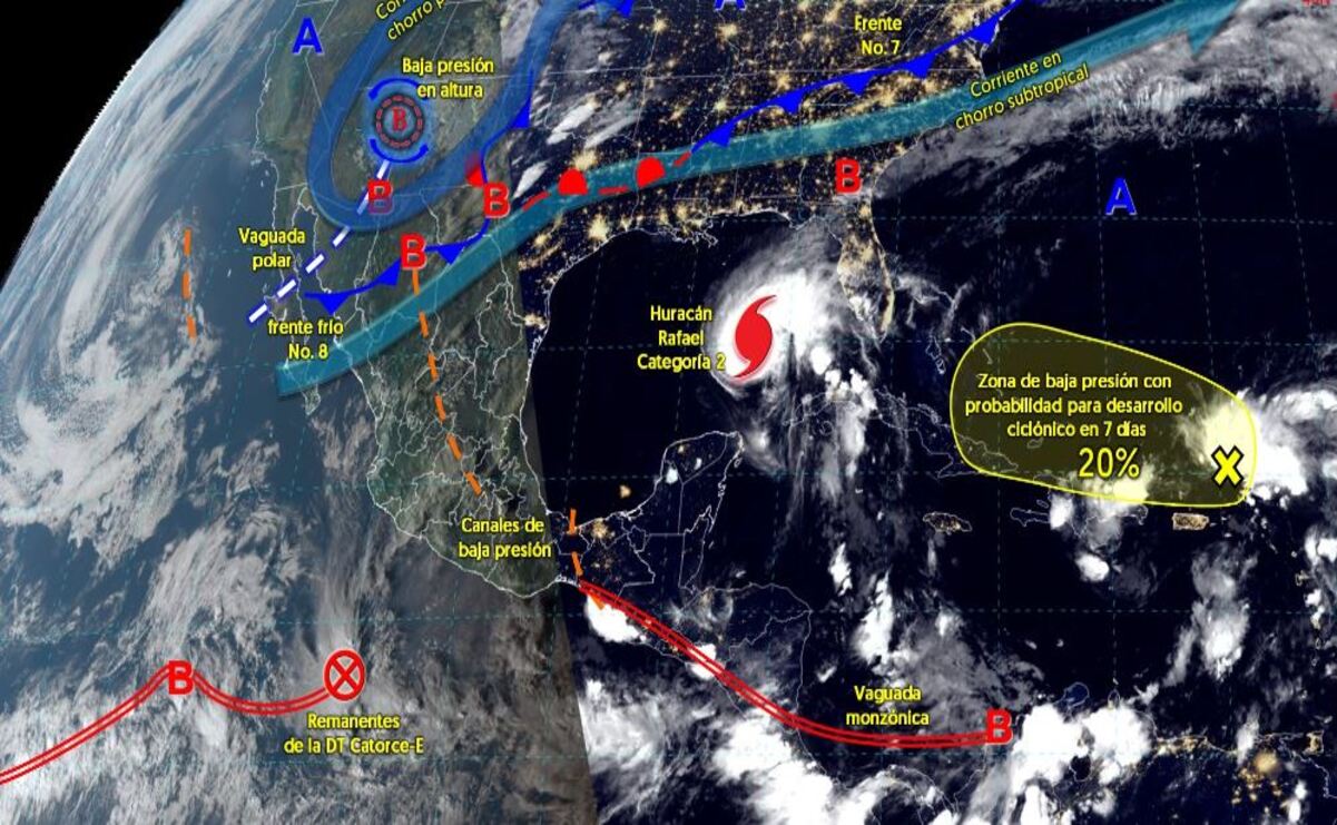 El frente frío No. 8 se extenderá sobre el norte y noreste de México, en interacción con ingreso de humedad del Golfo de México / Foto: CONAGUA