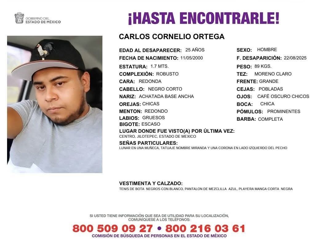Carlos Cornelio Ortega, taxista de Jilotepec reportado como desaparecido / Foto Especial