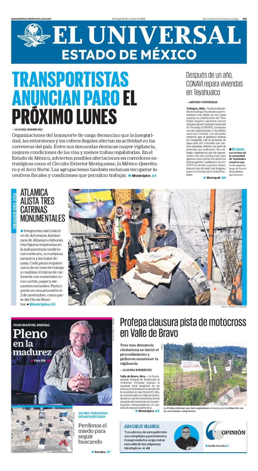 Portada del 25 de octubre
