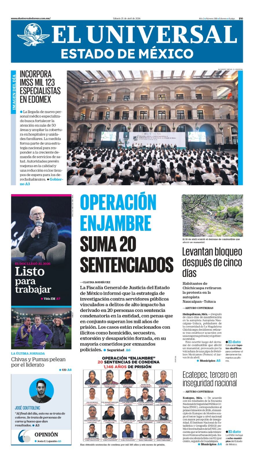 Porrada del 25 de abril de 2026