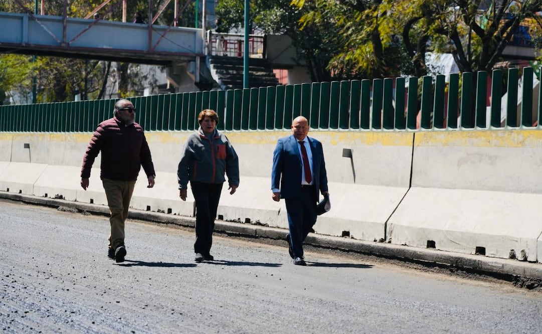 La gobernadora Delfina Gómez realizó un recorrido de supervisión en el tramo de Tlalnepantla. Foto Especial