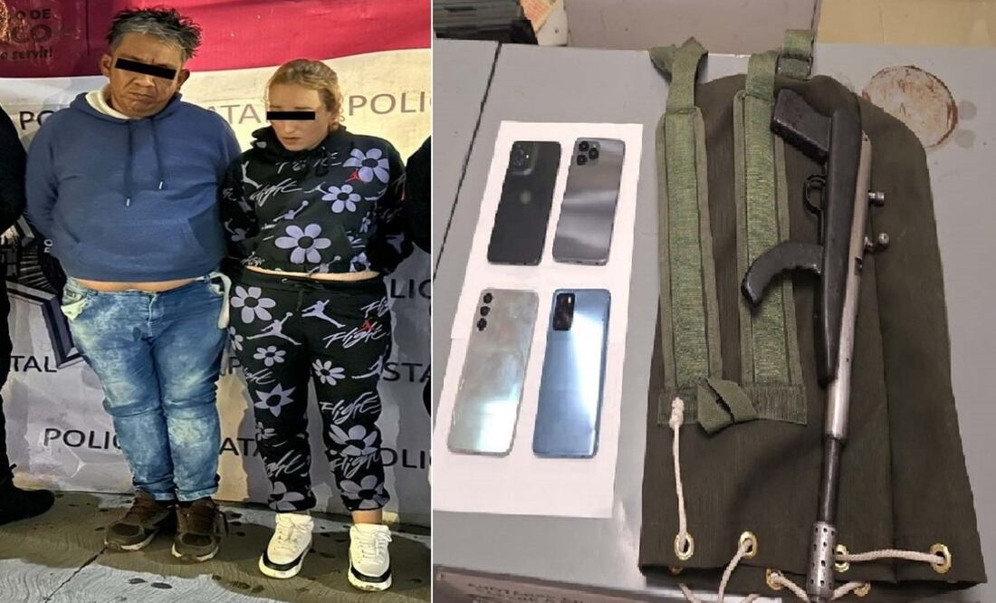 Juan “N” y Mariela “N” fueron detenidos luego de cometer un asalto con violencia a usuarios del transporte publico en Ecatepec. Foto: Especial