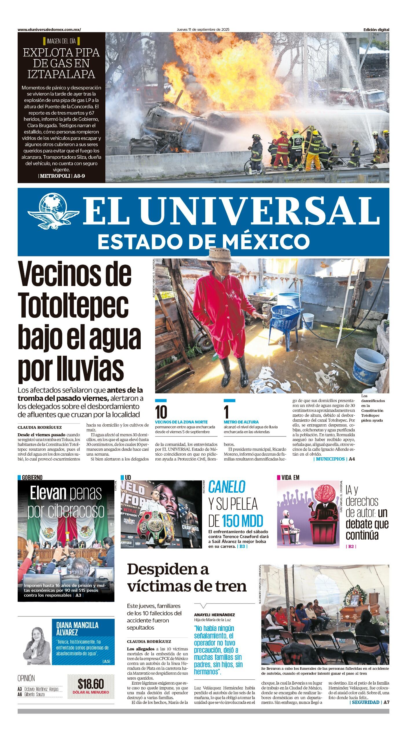 Portada 11 de septiembre 2025