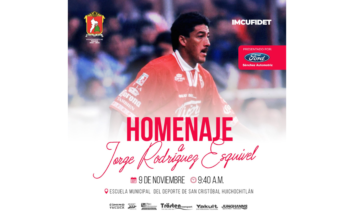 Este sábado 9 de noviembre, acompaña a todos los apasionados del fútbol a rendir homenaje a la trayectoria de Jorge Rodríguez Esquivel Foto: Especial