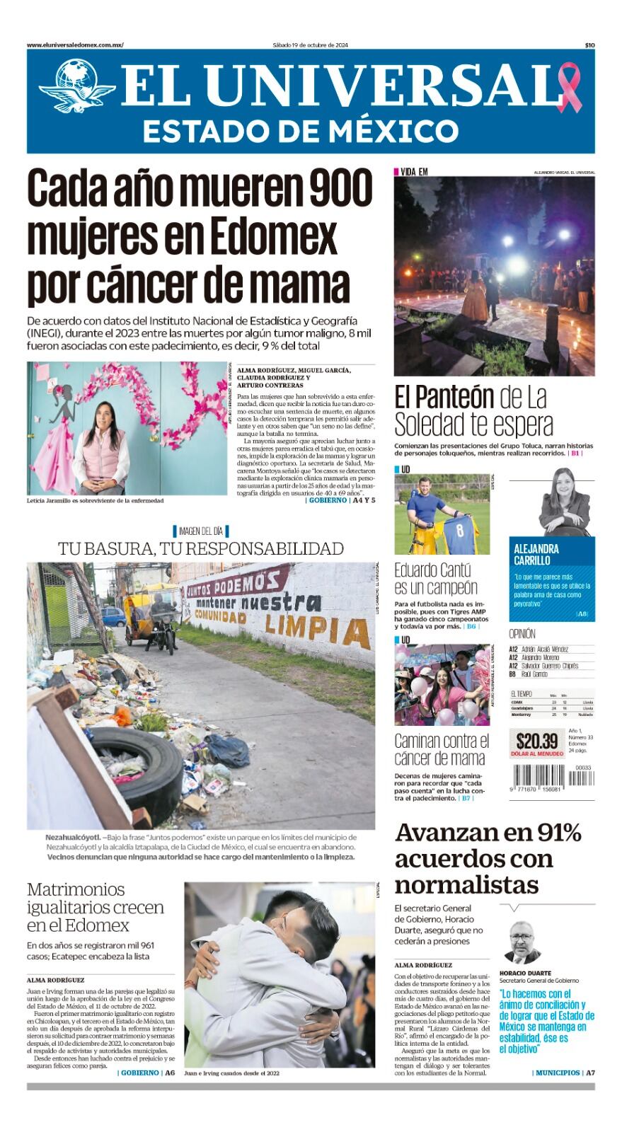 Portada 19 octubre del 2024