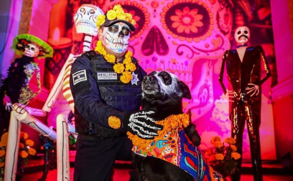 Integrantes de la SSEM se caracterizaron como esqueletos protectores durante la celebración. Foto especial