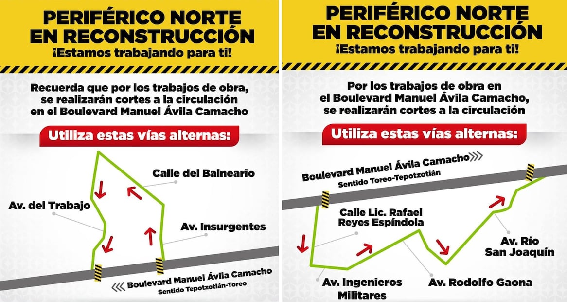 El proyecto de reconstrucción abarcará un total de 108 kilómetros, impactando la movilidad de Naucalpan y municipios vecinos. Foto Especial