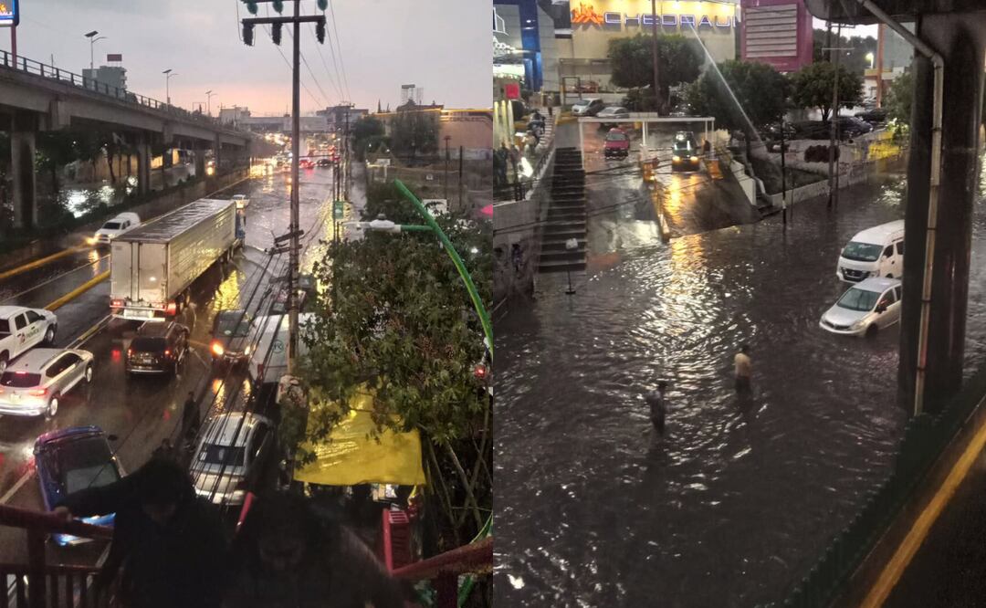 Las fuertes lluvias azotaron Ecatepec y Coacalco, causando inundaciones y afectaciones viales. Foto: Especial