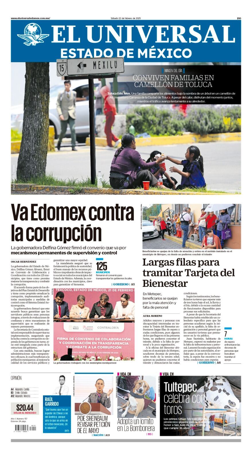 Portada Edomex 22 de febrero de 2025