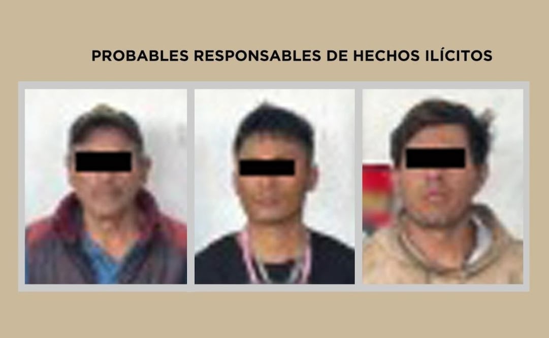Los tres detenidos, identificados como Alberto "N", Pablo "N" y Alberto "N", quedaron a la espera de que se defina su situación jurídica. Foto Especial