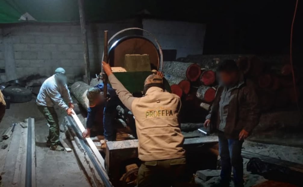 Torres de aserrío y motores fueron desmantelados para frenar la transformación ilegal de recursos forestales. Foto Especial