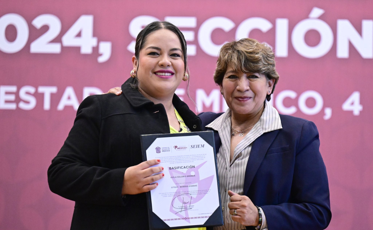 Delfina Gómez: "La basificación es un reconocimiento a la gran labor de los maestros" Foto: Especial