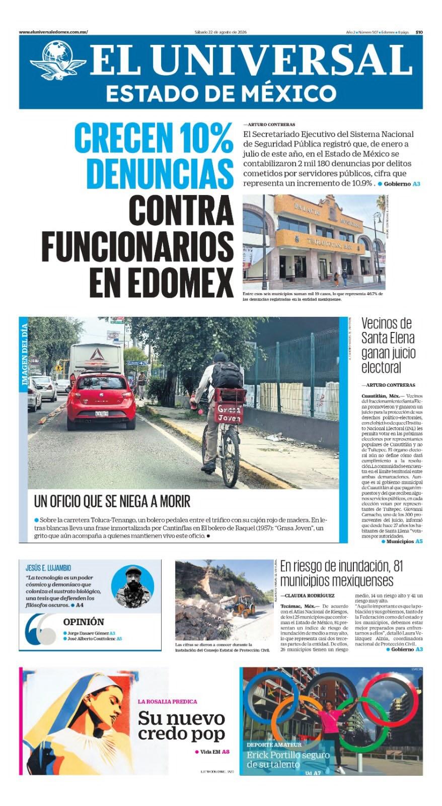 Portada del 22 agosto del 2026