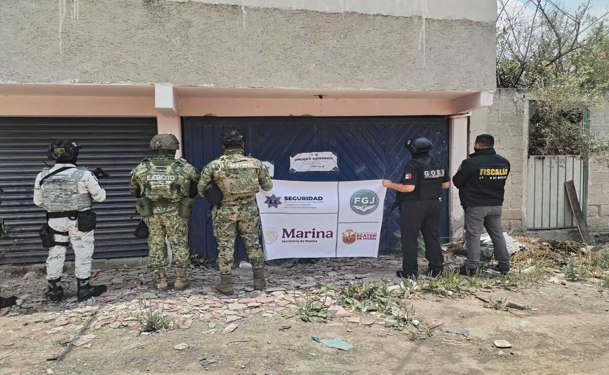 Elementos de la Fiscalía con el apoyo de MARINA y la Policía municipal lograron la recuperación de una vivienda / Foto: Alejandro Vargas