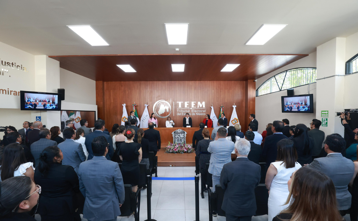 La gobernadora Delfina Gómez dirigió un mensaje a los magistrados del TEEM, destacando la importancia de su labor para el Edomex. Foto: Alejandro Vargas