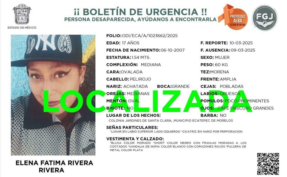 Justicia para Elena Fátima: Rescatada tras huir de la violencia en Ecatepec. Foto: Especial