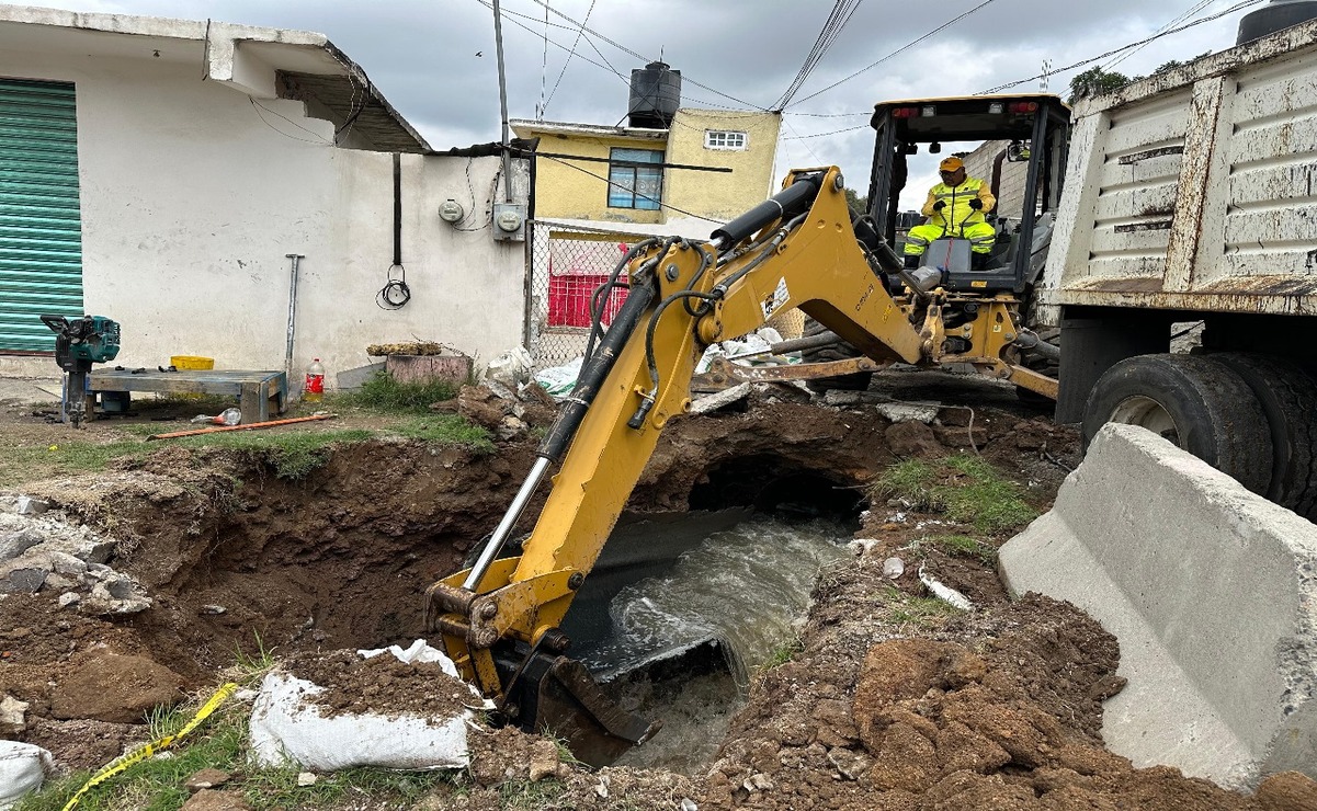 Cuautitlán Izcalli: Reparan tubería tras desfogue de presa del Ángulo