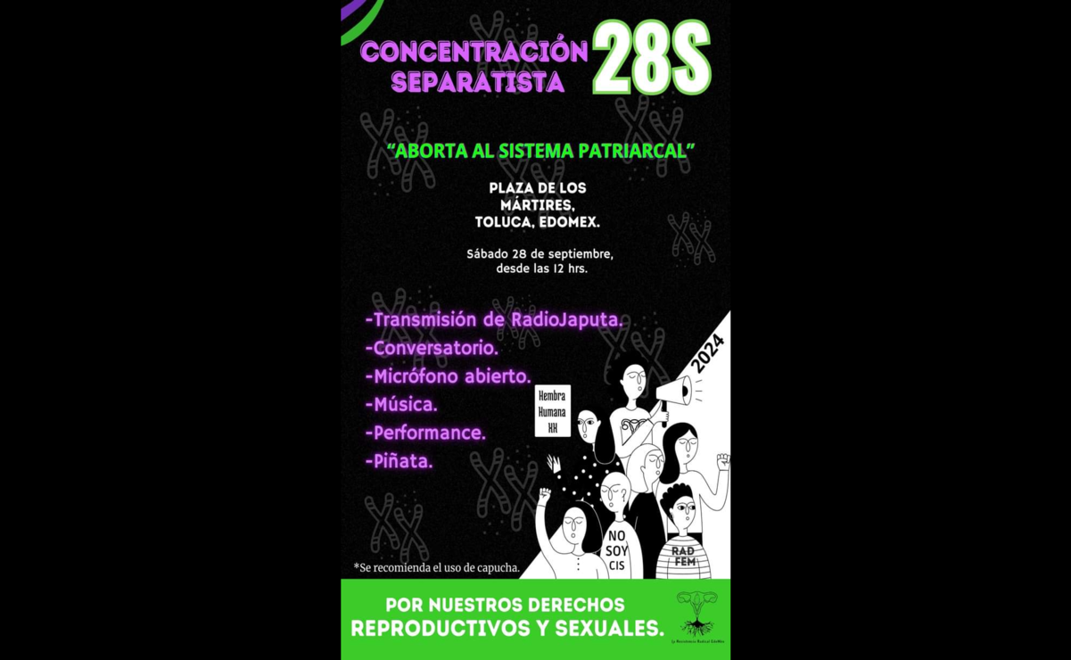 Póster de la marcha del 28S en Toluca. Imagen: Especial.